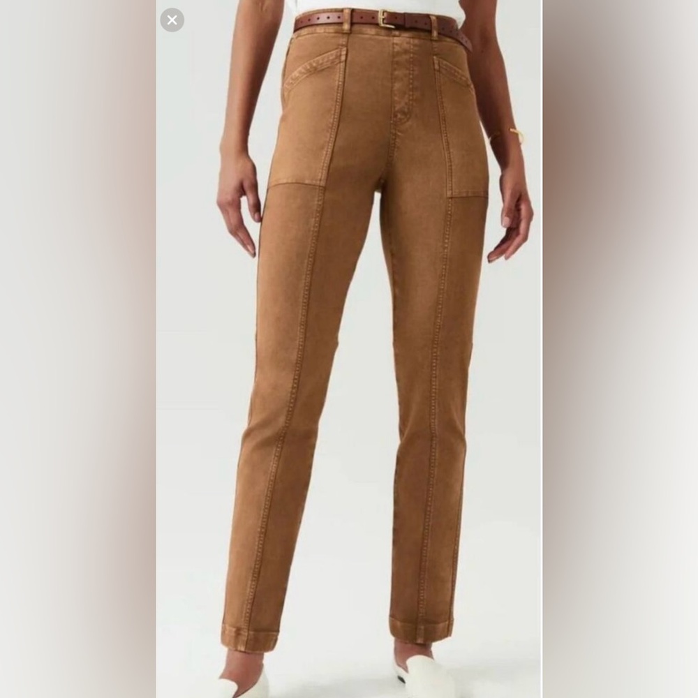 SPANX Straight Leg Pants in Tan
